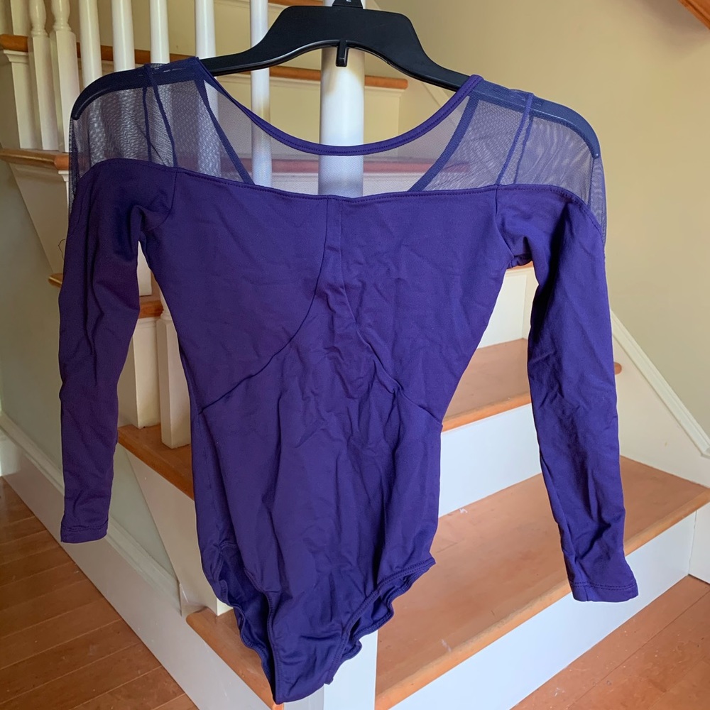 Long Sleeve and mesh dance leotard
